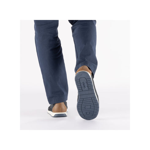 Rieker Men’s Pazifik Blue Leather Slip-On Shoes – Breathable Summer Casuals – 11955-14