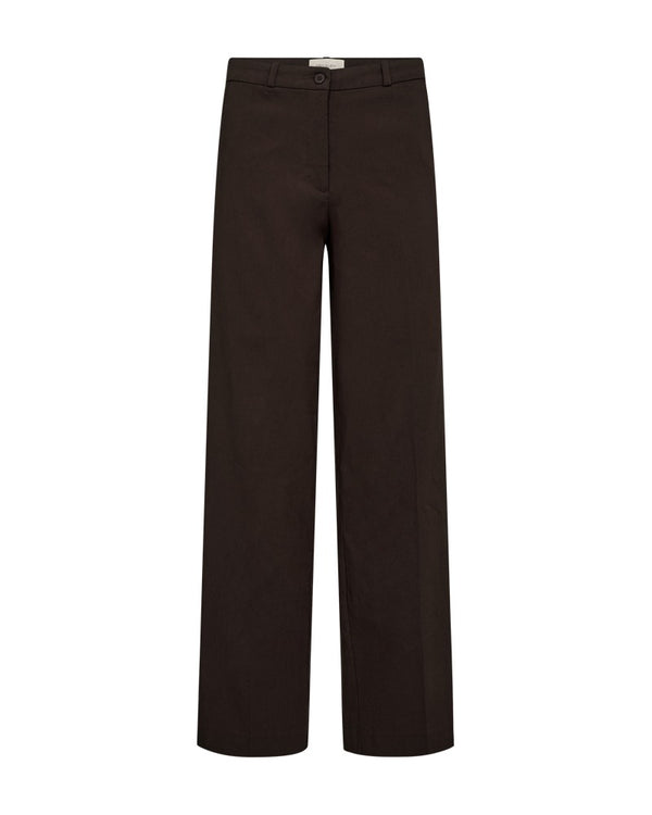 Freequent FQSOLVEJ High Waist Straight Leg Pants 207638 Mole Brown