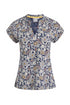 Weird Fish Alia Organic Cotton Printed Jersey Top Navy 203331