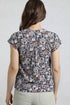 Weird Fish Alia Organic Cotton Printed Jersey Top Navy 203331