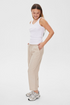 Freequent FQLAVA 7/8 Linen Pants Sand Melange Beige Elasticated Drawstring Waist