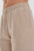 Freequent FQLAVA 7/8 Linen Pants Sand Melange Beige Elasticated Drawstring Waist
