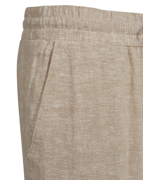 Freequent FQLAVA 7/8 Linen Pants Sand Melange Beige Elasticated Drawstring Waist