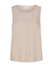 Freequent FQLAVA Linen Top Moonbeam Sand Melange Loose Fit Decorative Back Buttons 124867