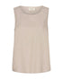 Freequent FQLAVA Linen Top Moonbeam Sand Melange Loose Fit Decorative Back Buttons 124867