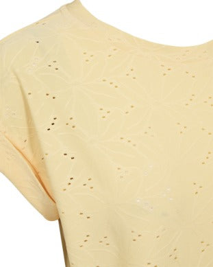 Freequent Golden Haze FQBLOND Broderie Anglaise Pattern T-Shirt 216782
