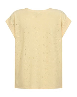 Freequent Golden Haze FQBLOND Broderie Anglaise Pattern T-Shirt 216782