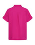 Freequent Short Turn-up Sleeve Linen Style Shirt Fuchsia Purple Rose Loose Fit 107109