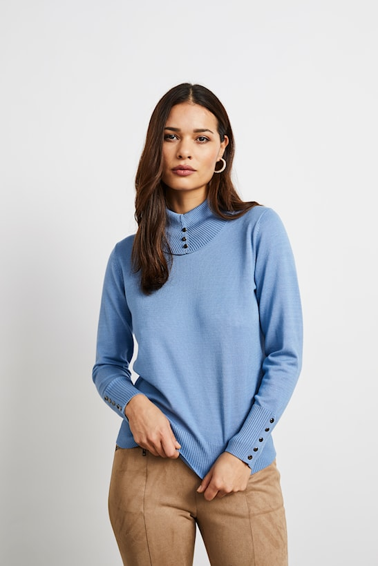Micha Womens Poloneck Knit Jumper 132 171 2818 - Velvet Blue