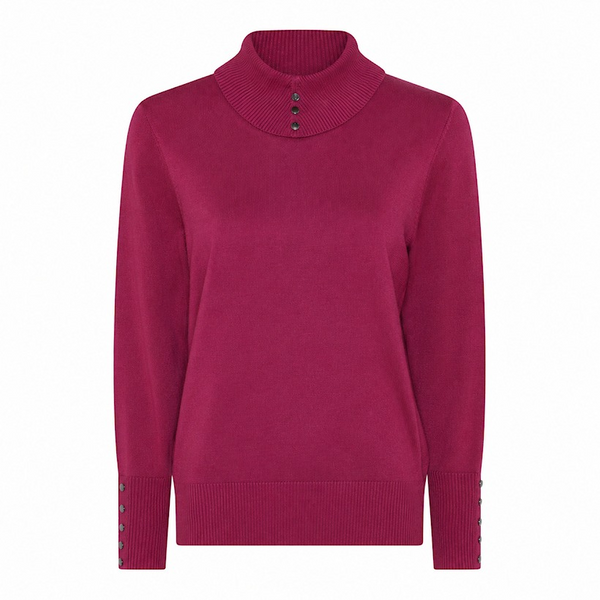 Micha Womens Poloneck Knit Jumper 132 171 3677 - Pink Flambe