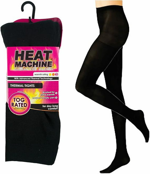 Heat Machine Women's 300 Denier Fleece Lined Thermal Tights - Extra Warm Winter Layer | 1331