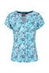 Weird Fish Alia Organic Cotton Printed Jersey Top - Ocean Blue 204046