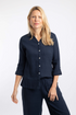 Weird Fish Suria Navy Doublecloth Shirt Organic Cotton 203383