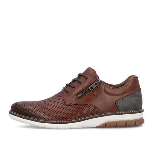 Rieker Men's Brown 14412-24 Antistress Leather Low with Side Zip Shoes