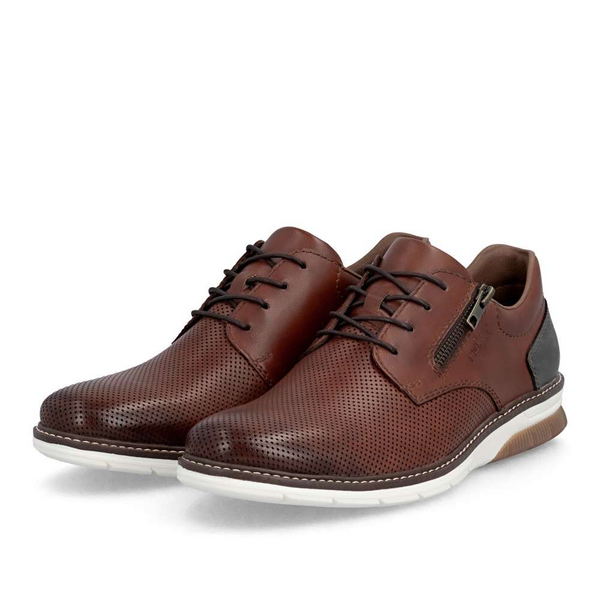 Rieker Men's Brown 14412-24 Antistress Leather Low with Side Zip Shoes