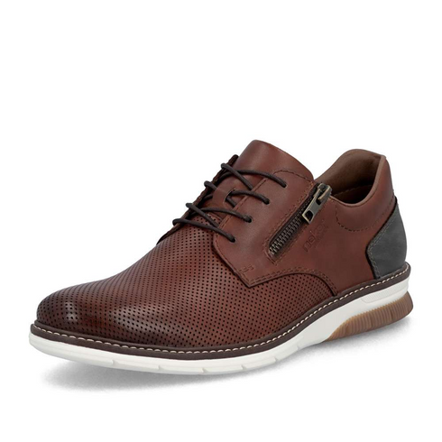 Rieker Men's Brown 14412-24 Antistress Leather Low with Side Zip Shoes