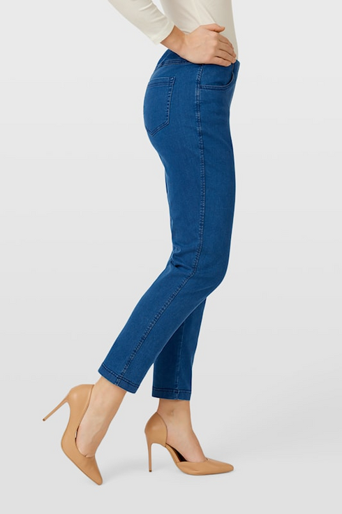 Robell Women's Bella P 68cm Slim Fit Pull-On Jeans 64 Deep Cobalt Blue 53534-5448