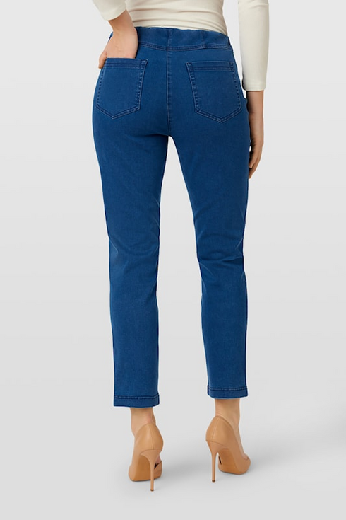 Robell Women's Bella P 68cm Slim Fit Pull-On Jeans 64 Deep Cobalt Blue 53534-5448