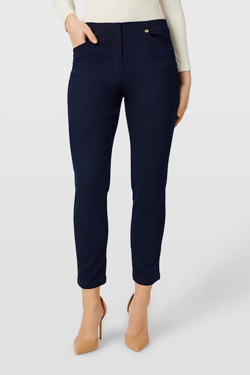 Robell Women's Bella P 68cm Slim Fit Pull-On Jeans 69 Navy 53534-5448