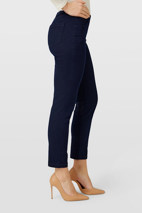 Robell Women's Bella P 68cm Slim Fit Pull-On Jeans 69 Navy 53534-5448