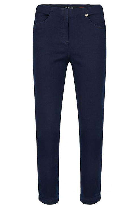Robell Women's Bella P 68cm Slim Fit Pull-On Jeans 69 Navy 53534-5448