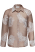 Kimara Fashion Women's Sand Brown Brooks KR33 Oversized Floral Textured Blouse