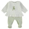 Babybol | 260000 Khaki Checked Footed Pants and White Picnic Day Bunny Top Set