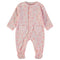 Babybol | 160022 Pink Flower Logo and Heart Pocket Footed Romper