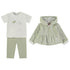 Babybol | 160060 Khaki Checked Hoodie, T-Shirt and Pants 3-Piece Set
