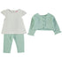 Babybol | 160061 Green Ocean Plain Three Piece Top, Pants and T-Shirt Set