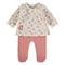 Babybol | 160402 Pink and White Bunnies Two Piece Top and Footed Pants Set