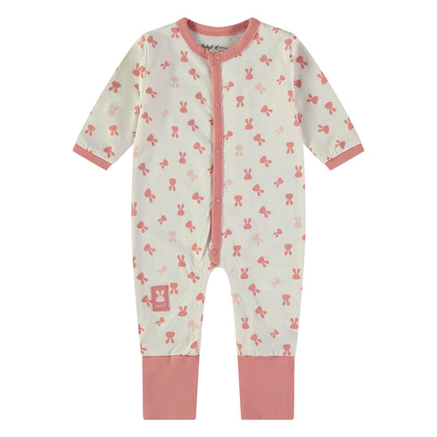 Babybol | 160411 Pink and White Bunnies Long Sleeve Romper