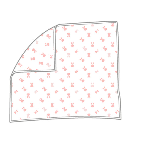 Babybol | White and Pink Bunny Cotton Wrap with Presentation Box - 160470 74cm x 74cm