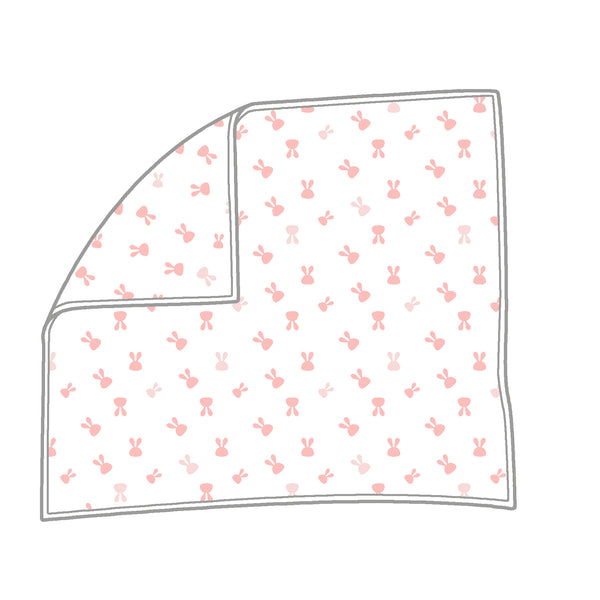 Babybol | White and Pink Bunny Cotton Wrap with Presentation Box - 160470 74cm x 74cm