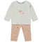 Babybol | 160801 Off-White Butterfly T-Shirt and Salmon Pants Set