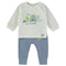 Babybol | 160805 White Crocodile Sweatshirt and Blue Jogger Pants Set