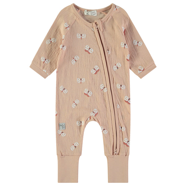 Babybol | 160810 Salmon Butterflies Cotton Long Sleeve Romper