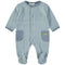 Babybol | 160815 Blue and White Striped Pocket Footed Romper