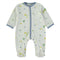 Babybol | 160816 White and Blue Playground Print Footed Romper