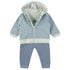 Babybol | 160843 Blue Striped Hoodie, Crocodile T-Shirt and Pants 3-Piece Set