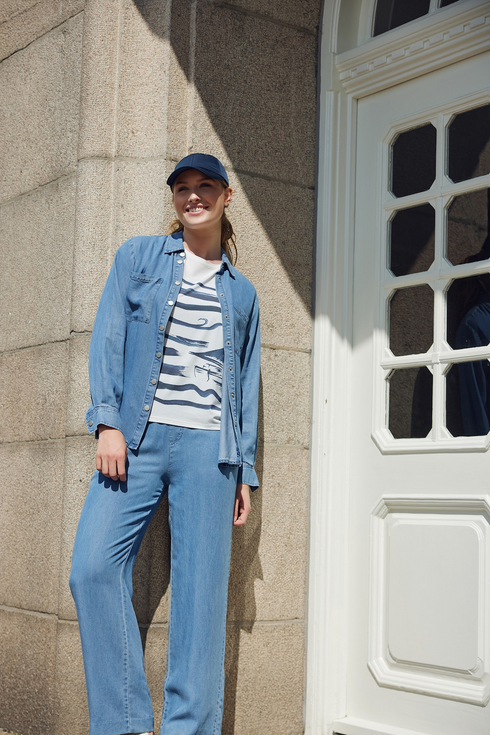 Sunday Heavenly Blue Flared Regular Fit Pants 6015 6500