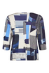 SUNDAY Royal Blue Abstract Geometric Round Neck T-Shirt — Relaxed Fit | 6039-6507