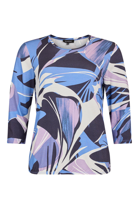 Sunday Royal Blue Animal Print Top with Elasticated Hem – 6048 6510 670