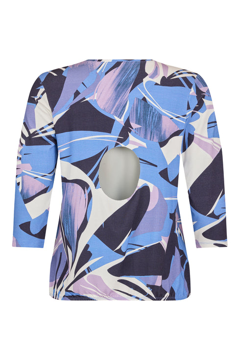 Sunday Royal Blue Animal Print Top with Elasticated Hem – 6048 6510 670