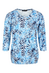 SUNDAY Indigo Abstract V-Neck T-Shirt — Relaxed Fit | 6062-6516
