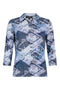 Sunday 3/4 Sleeve Floral V-Neck Collared Top – 20617524