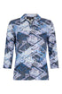 Sunday 3/4 Sleeve Floral V-Neck Collared Top – 20617524