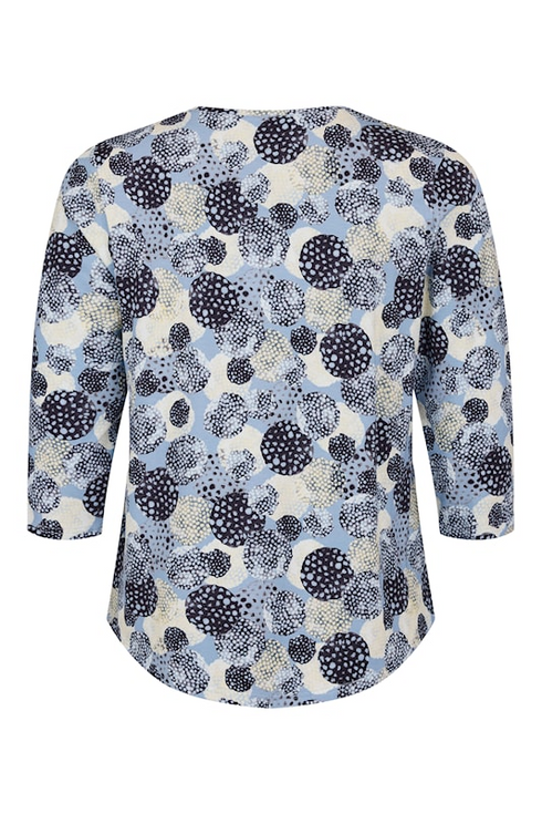 SUNDAY Medium Blue Abstract Textured Dot T-Shirt — Regular Fit | 6147-6541