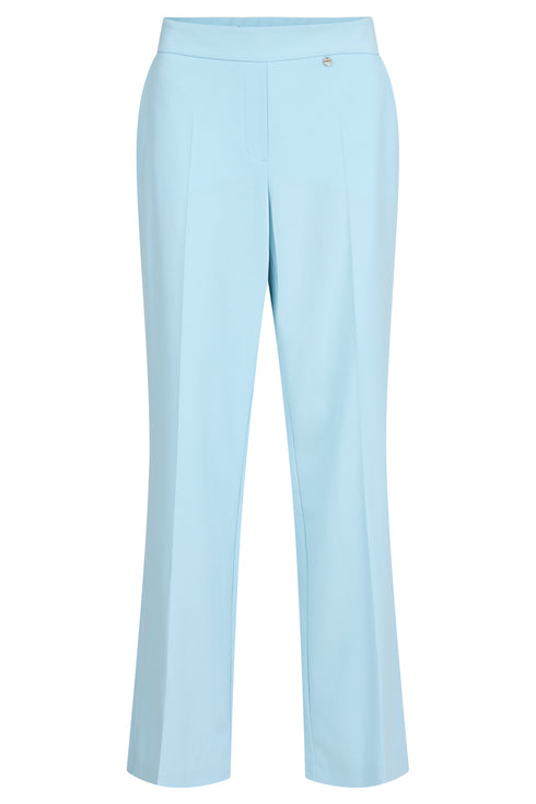 Robell Pale Blue Paula Wide Leg Relaxed Fit 80cm Trousers - 51534-5405-0
