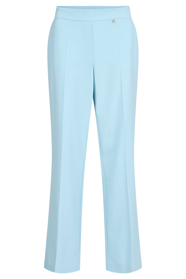 Robell Pale Blue Paula Wide Leg Relaxed Fit 80cm Trousers - 51534-5405-0